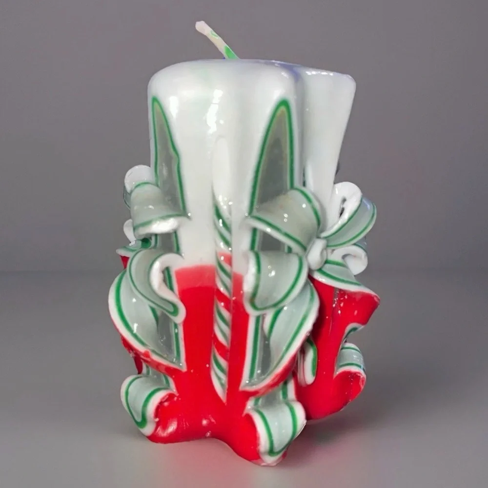VTG Festive Carved Christmas Candle Glows in‎ Blacklight